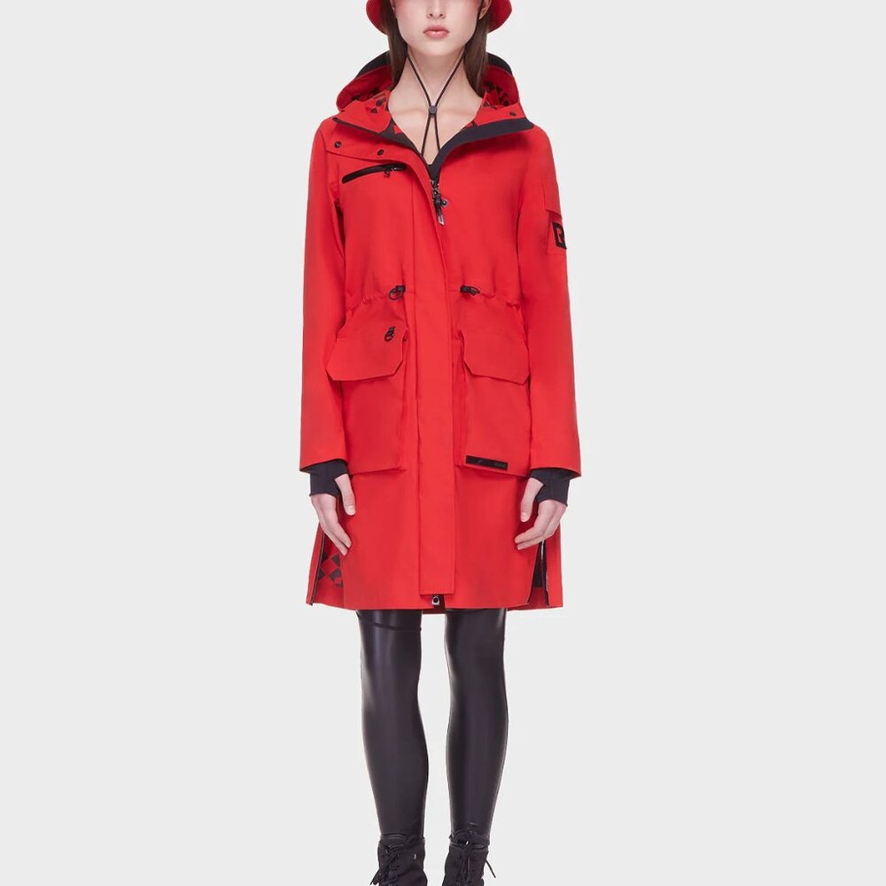 RUDSAK CAYLIN Womens Rain Trench Coat - XL - Poppy Red